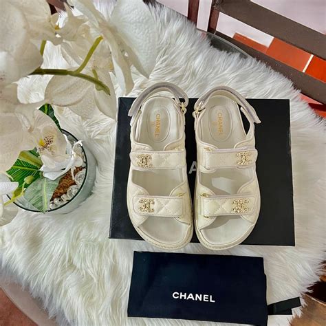 chanel sandals white flower|Chanel sandals women 2022.